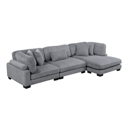 8555GY*CRACVC (3)3-Piece Modular Sectional with Reversible Chaise - 8555GY*CRACVC