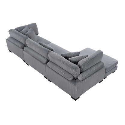 8555GY*CRACVC (3)3-Piece Modular Sectional with Reversible Chaise - 8555GY*CRACVC