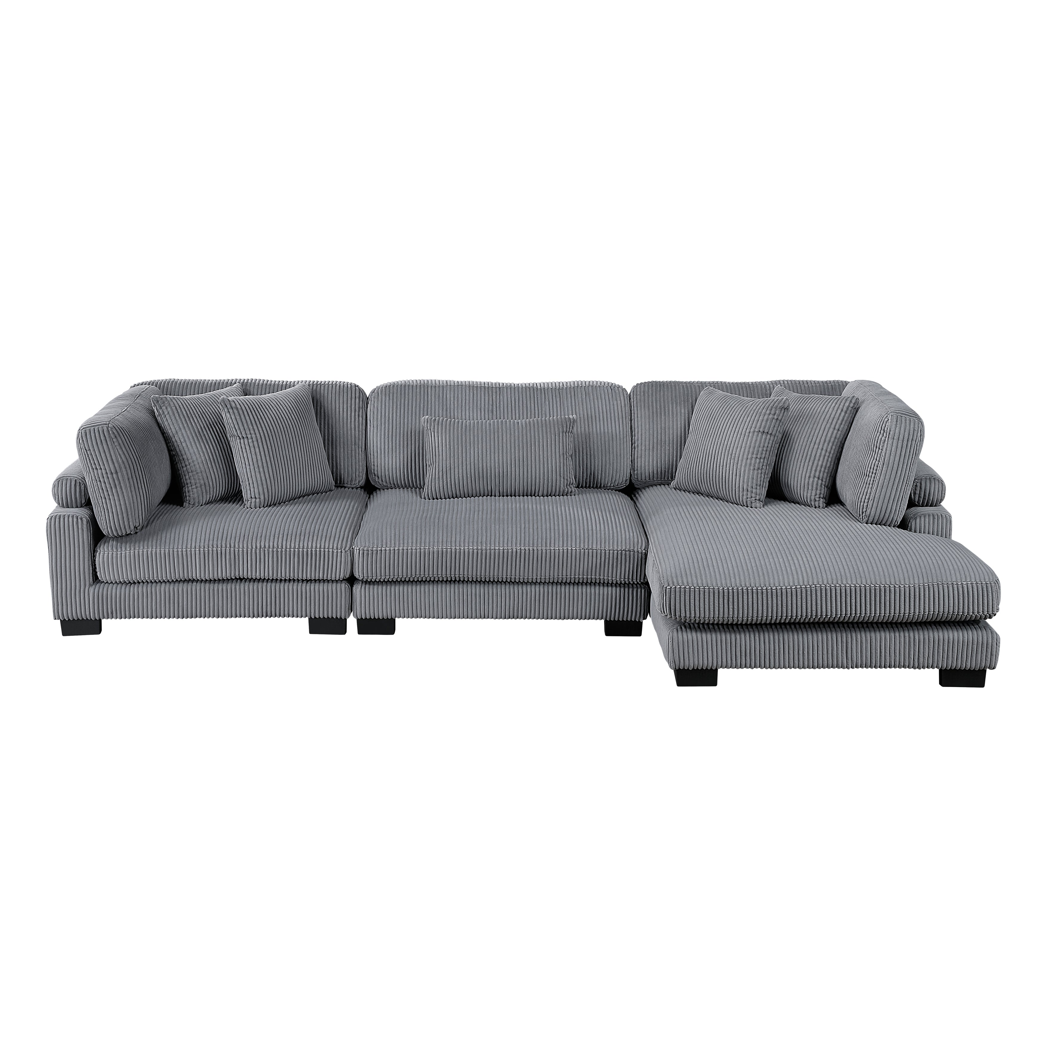 8555GY*CRACVC (3)3-Piece Modular Sectional with Reversible Chaise - 8555GY*CRACVC