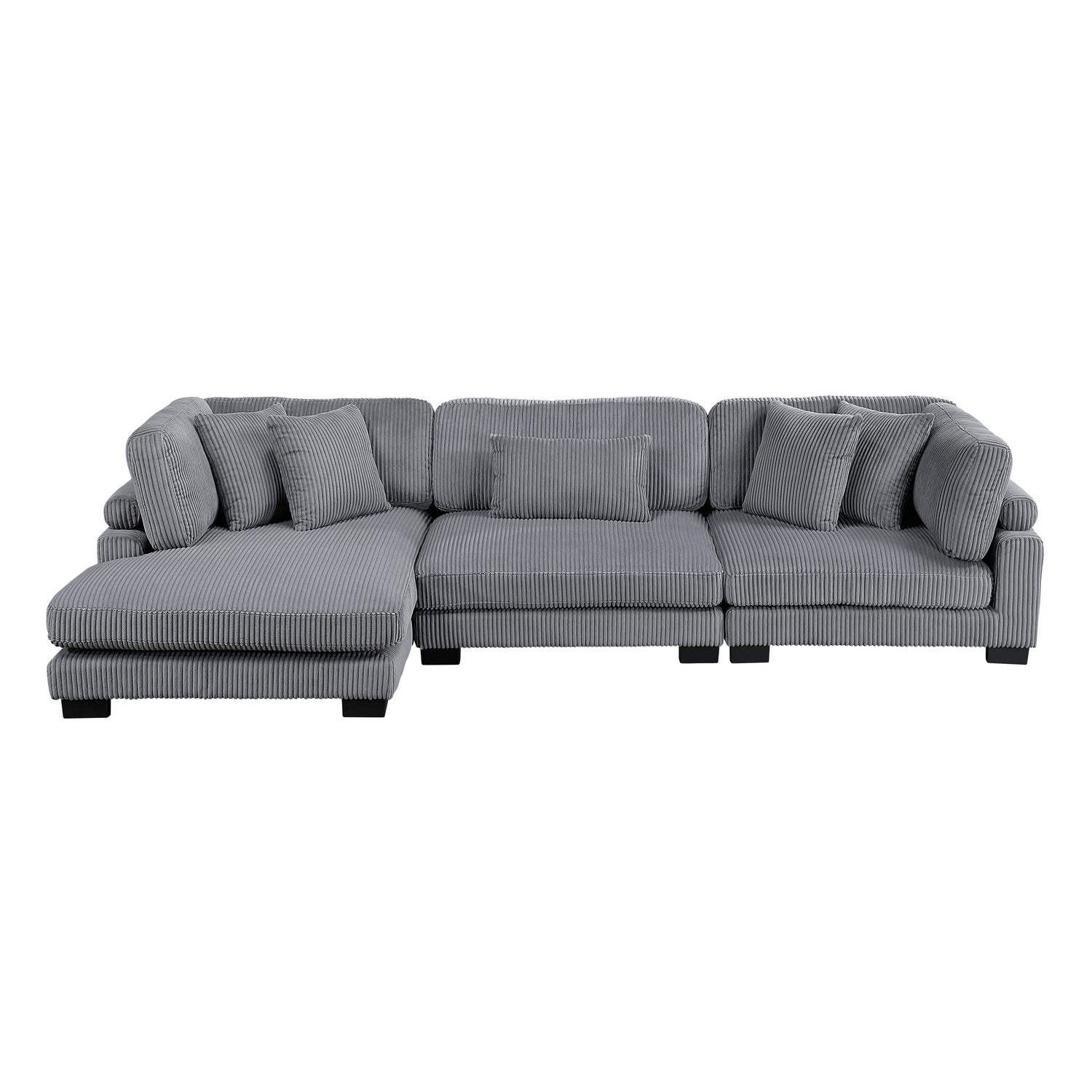 8555GY*CRACVC (3)3-Piece Modular Sectional with Reversible Chaise - 8555GY*CRACVC