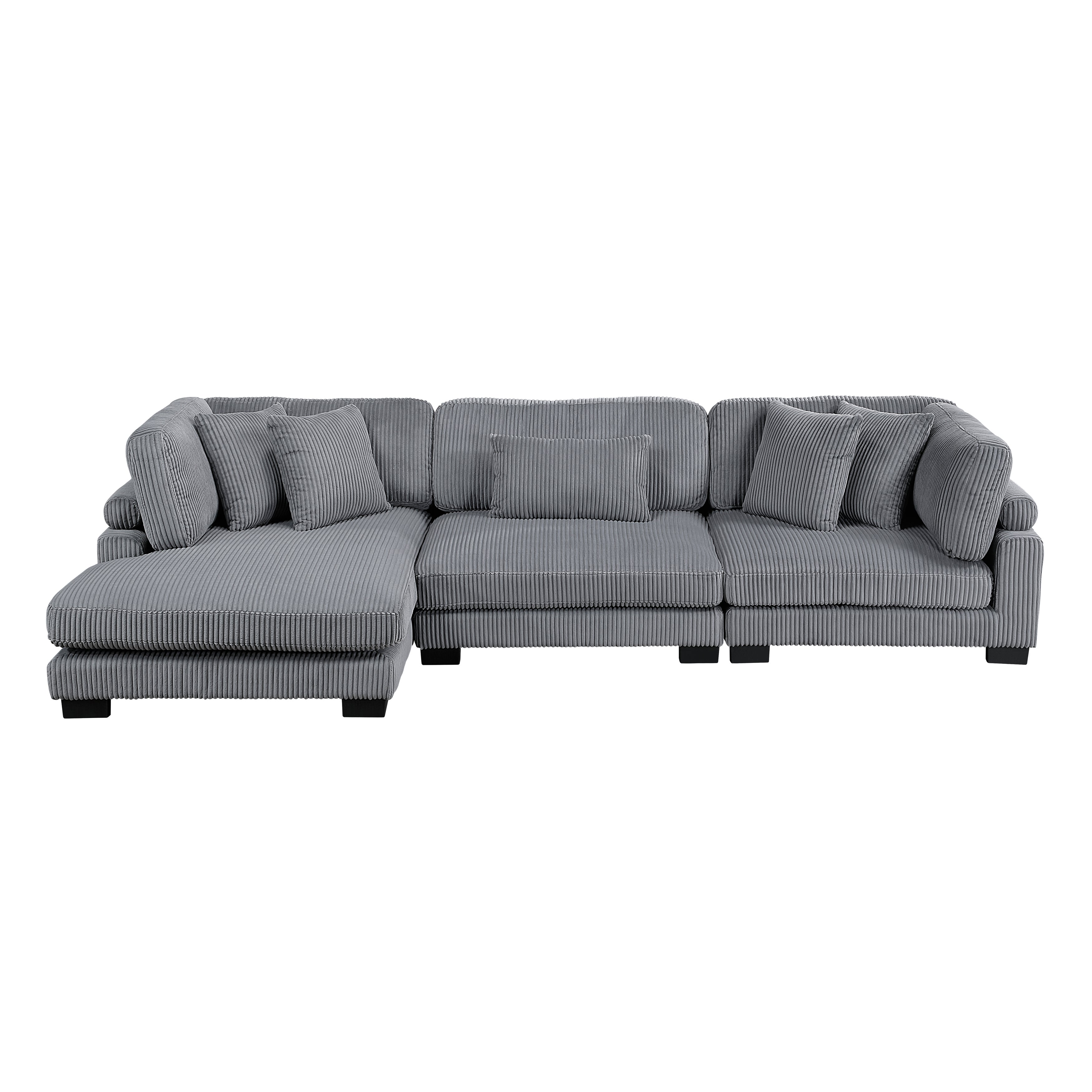 8555GY*CRACVC (3)3-Piece Modular Sectional with Reversible Chaise - 8555GY*CRACVC