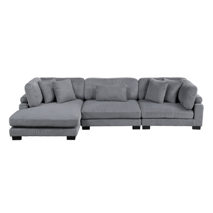 8555GY*CRACVC (3)3-Piece Modular Sectional with Reversible Chaise - 8555GY*CRACVC