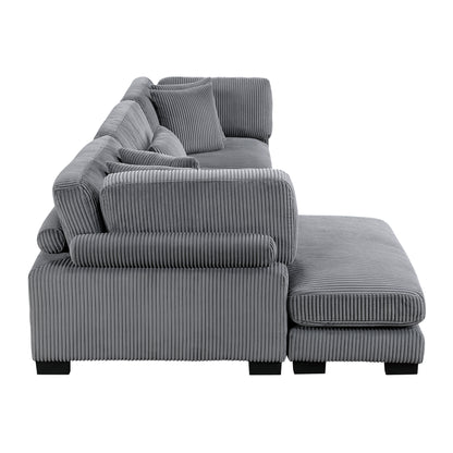 8555GY*CRACVC (3)3-Piece Modular Sectional with Reversible Chaise - 8555GY*CRACVC