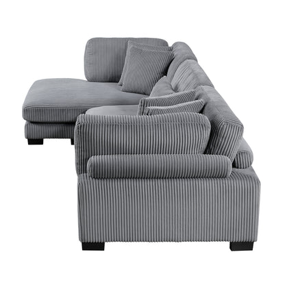 8555GY*CRACVC (3)3-Piece Modular Sectional with Reversible Chaise - 8555GY*CRACVC