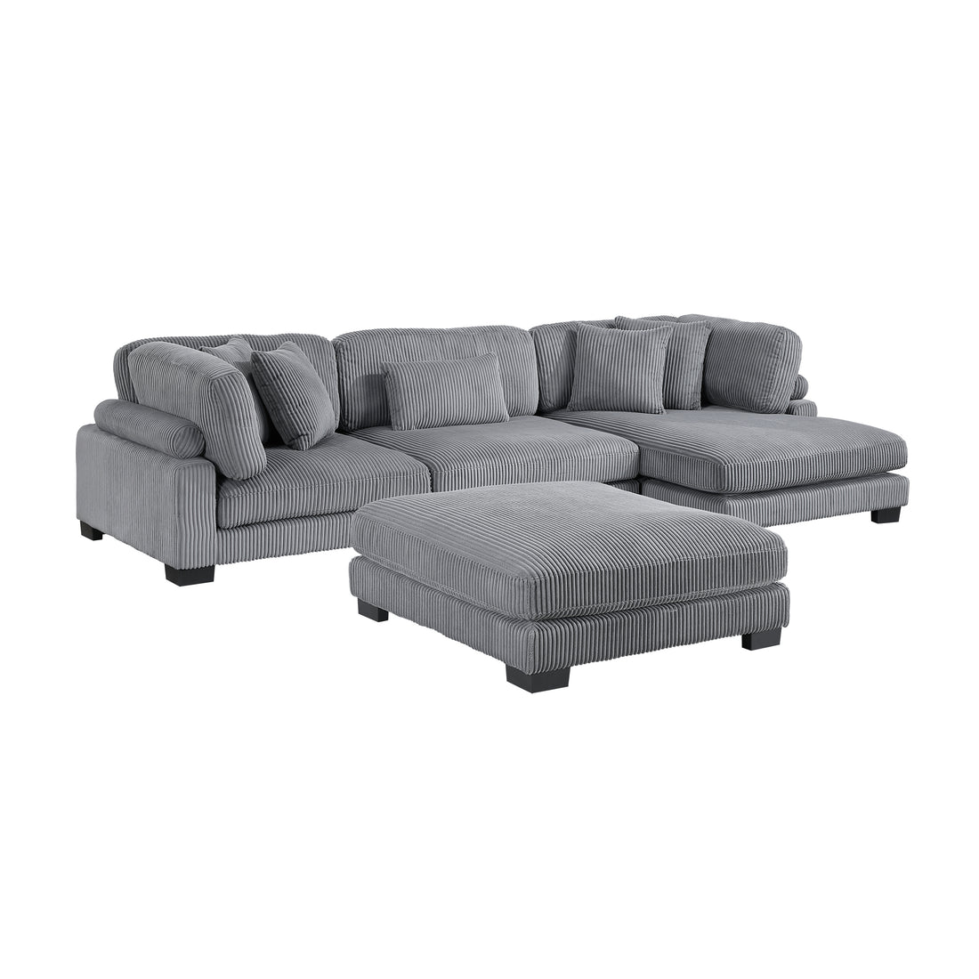 8555GY*CRACVCOT (4)4-Piece Modular Sectional with Reversible Chaise and Ottoman - 8555GY*CRACVCOT