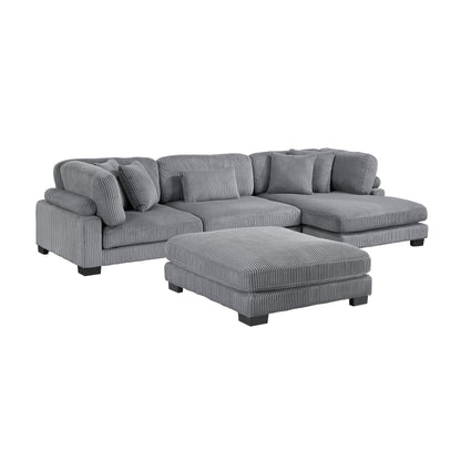 8555GY*CRACVCOT (4)4-Piece Modular Sectional with Reversible Chaise and Ottoman - 8555GY*CRACVCOT
