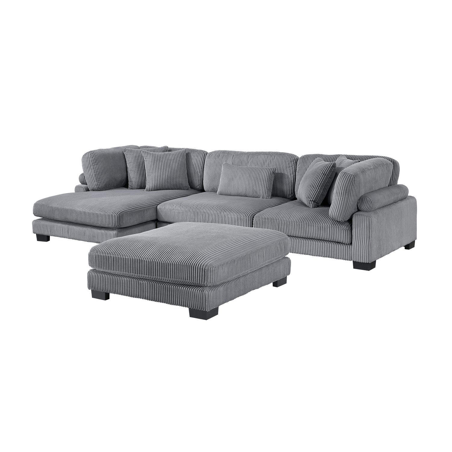 8555GY*CRACVCOT (4)4-Piece Modular Sectional with Reversible Chaise and Ottoman - 8555GY*CRACVCOT