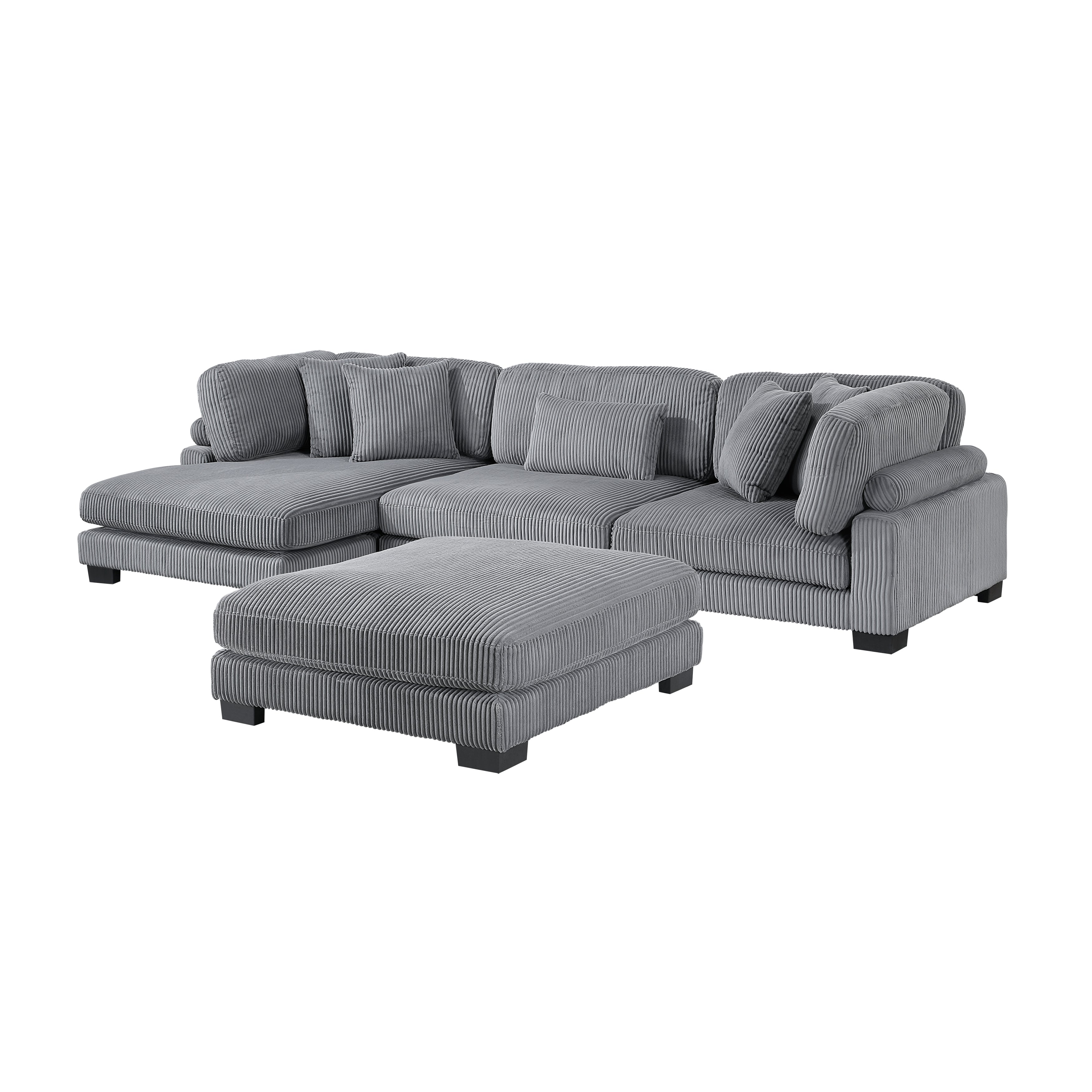 8555GY*CRACVCOT (4)4-Piece Modular Sectional with Reversible Chaise and Ottoman - 8555GY*CRACVCOT