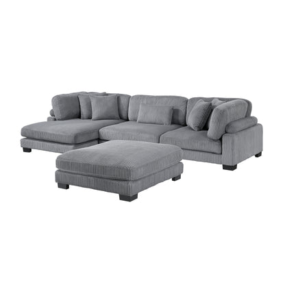 8555GY*CRACVCOT (4)4-Piece Modular Sectional with Reversible Chaise and Ottoman - 8555GY*CRACVCOT