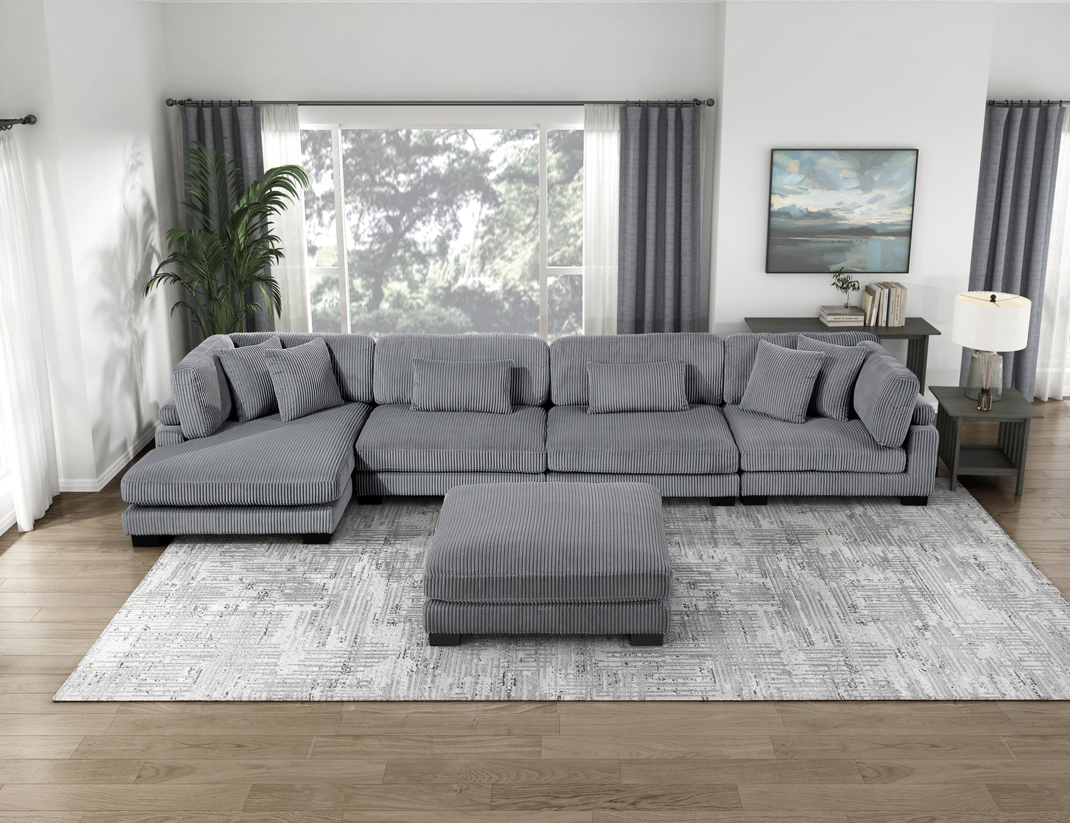 8555GY-VC Reversible Chaise - 8555GY-VC