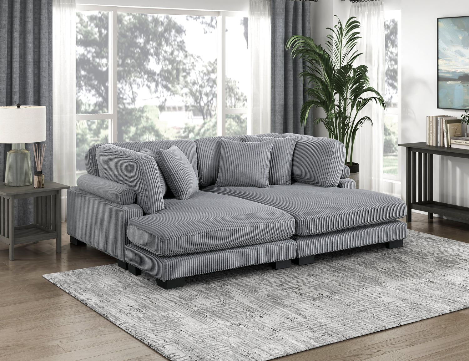 8555GY-VC Reversible Chaise - 8555GY-VC