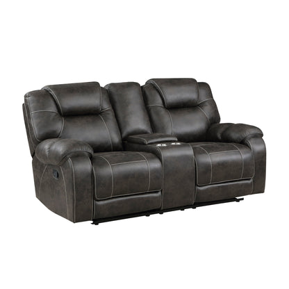 Gainesville Chocolate Microfiber Double Reclining Living Room Set from Homelegance - Luna Furniture