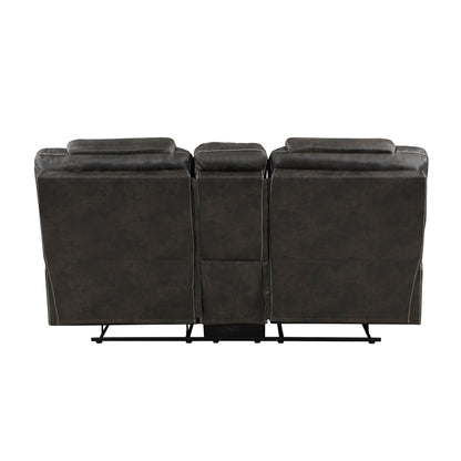 Gainesville Chocolate Microfiber Double Reclining Living Room Set from Homelegance - Luna Furniture