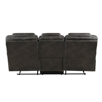 Gainesville Chocolate Microfiber Double Reclining Living Room Set from Homelegance - Luna Furniture