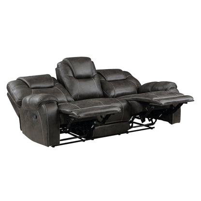 Gainesville Chocolate Microfiber Double Reclining Living Room Set from Homelegance - Luna Furniture