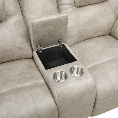 8560PT-2 DOUBLE RECLINING LOVE SEAT WITH CENTER CONSOLE - 8560PT-2