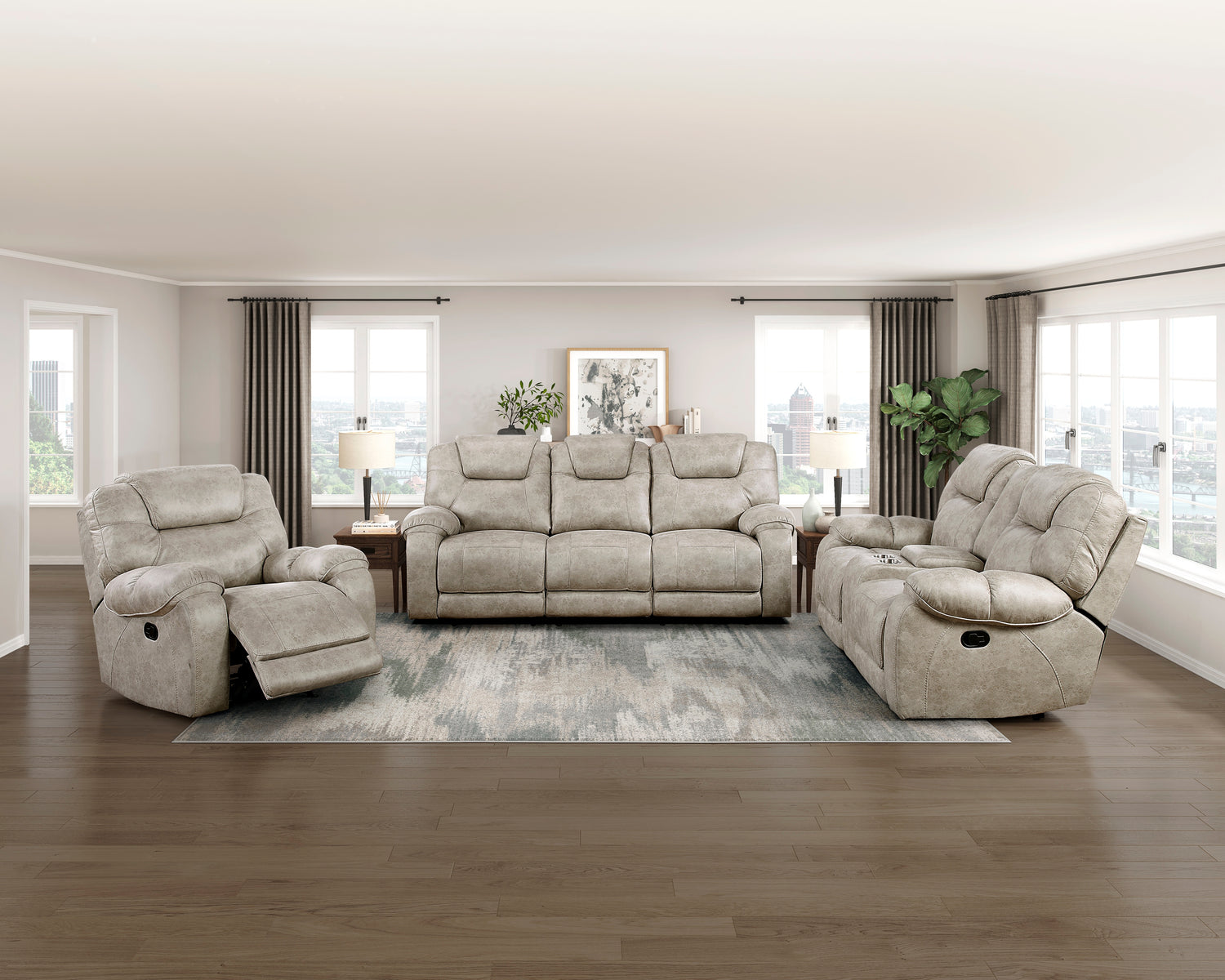 8560PT-2 DOUBLE RECLINING LOVE SEAT WITH CENTER CONSOLE - 8560PT-2