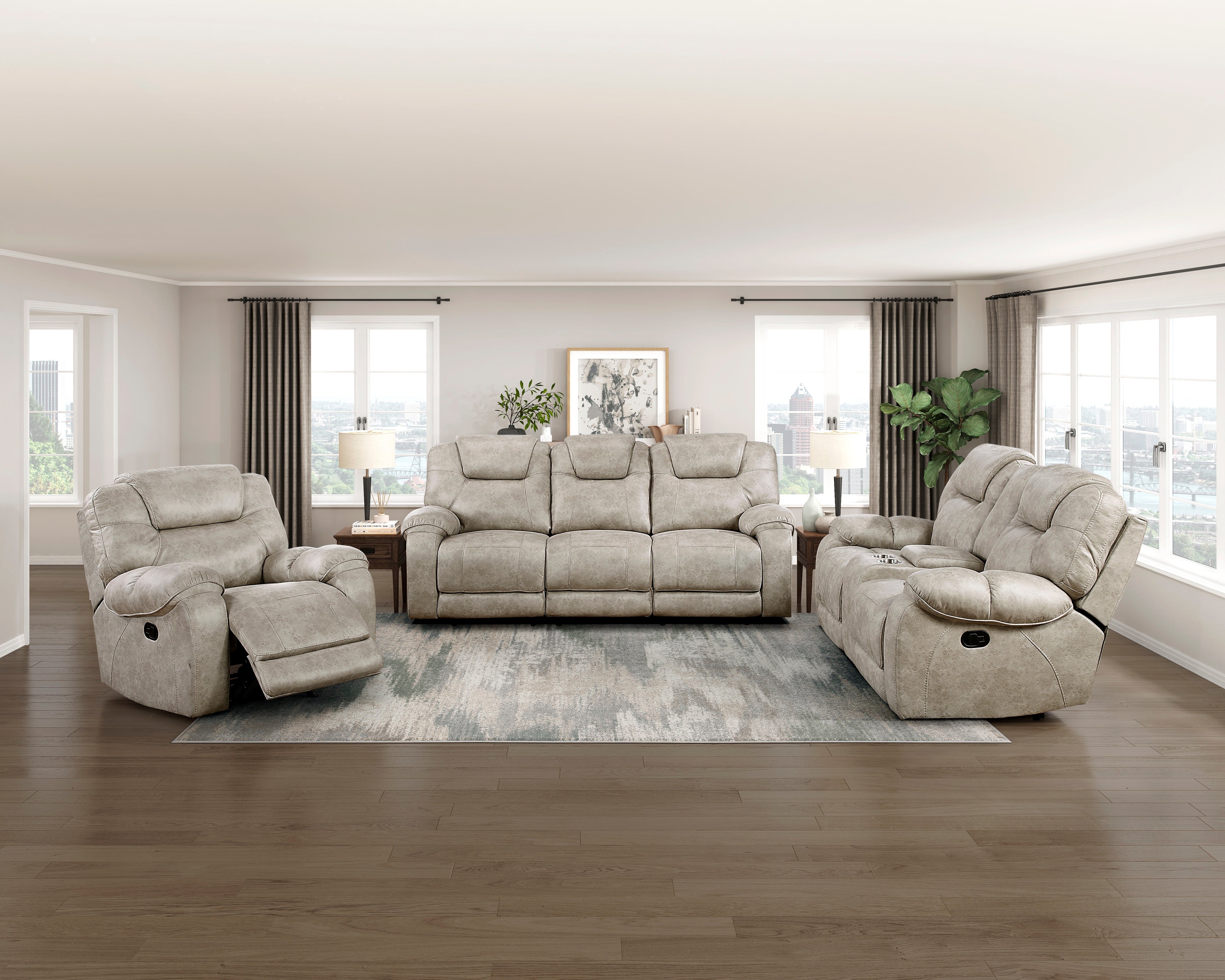 8560PT-2 DOUBLE RECLINING LOVE SEAT WITH CENTER CONSOLE - 8560PT-2