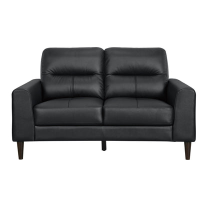 Lewes Black Leather Living Room Set from Homelegance - Luna Furniture
