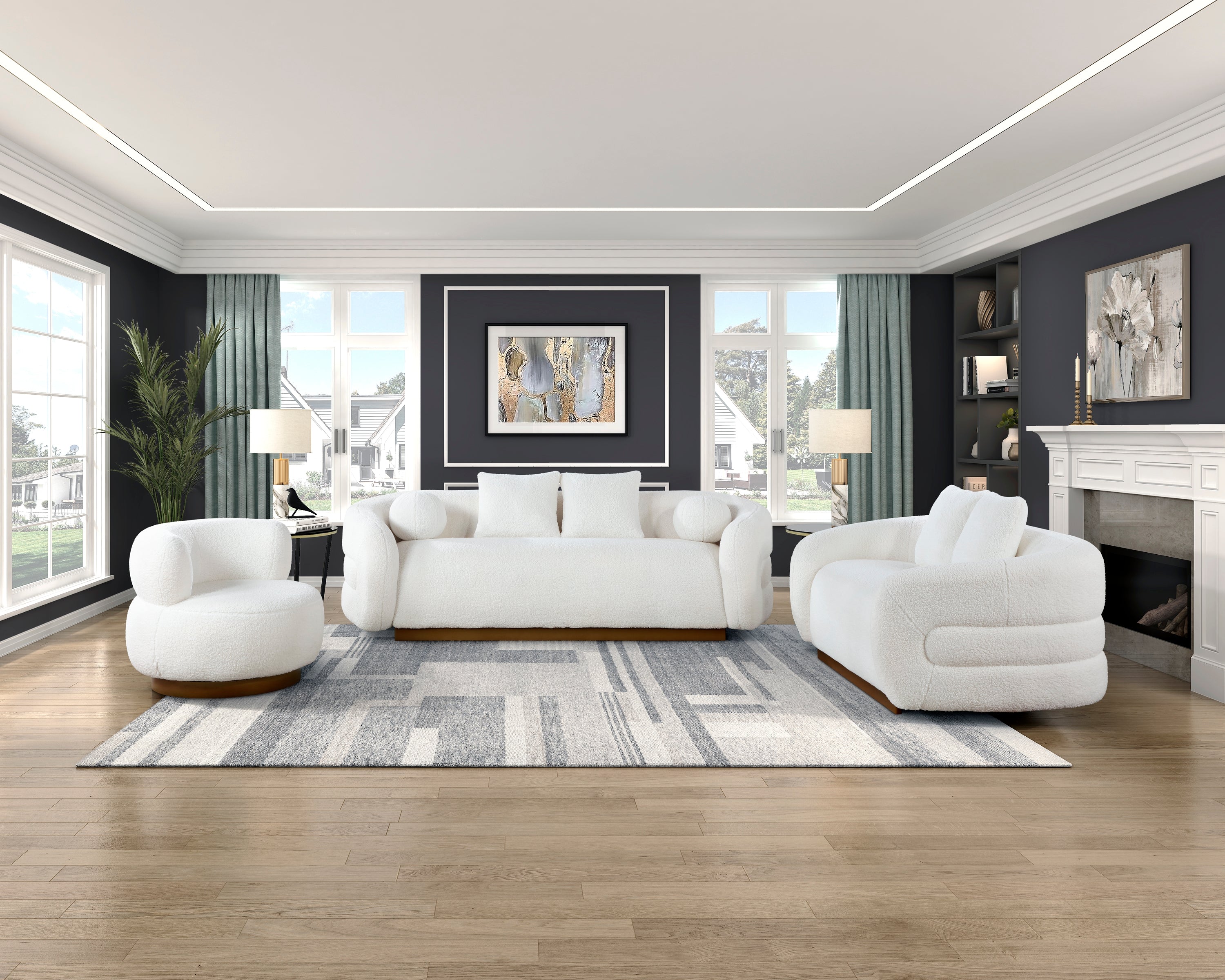 Novella White Living Room Set from Homelegance - Luna Furniture