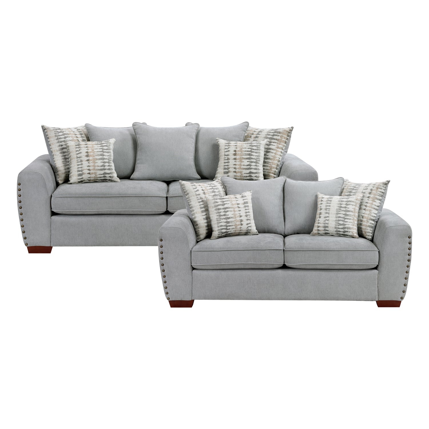 8579GY*2 2pc Set: Sofa, Love - 8579GY*2