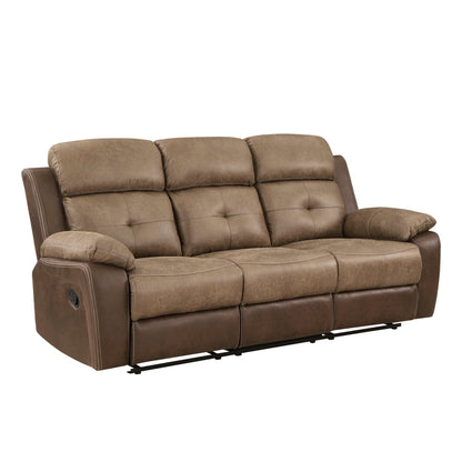 Glendale Brown Microfiber Double Reclining Living Room Set from Homelegance - Luna Furniture