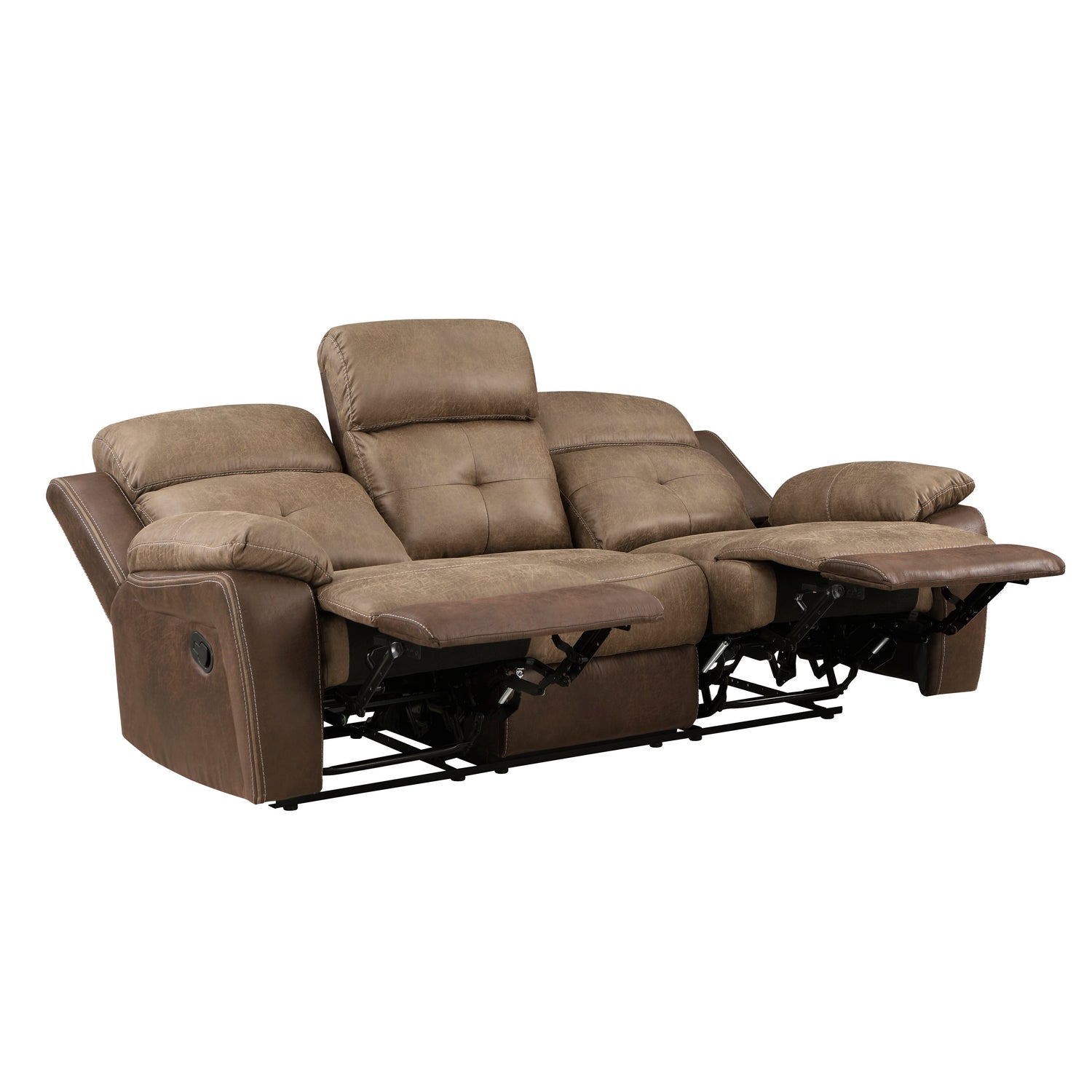 Glendale Brown Microfiber Double Reclining Living Room Set from Homelegance - Luna Furniture