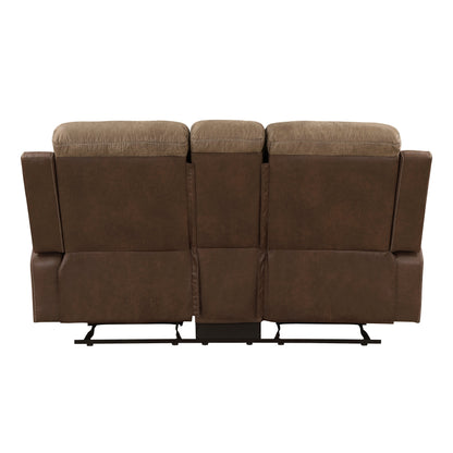 Glendale Brown Microfiber Double Reclining Living Room Set from Homelegance - Luna Furniture