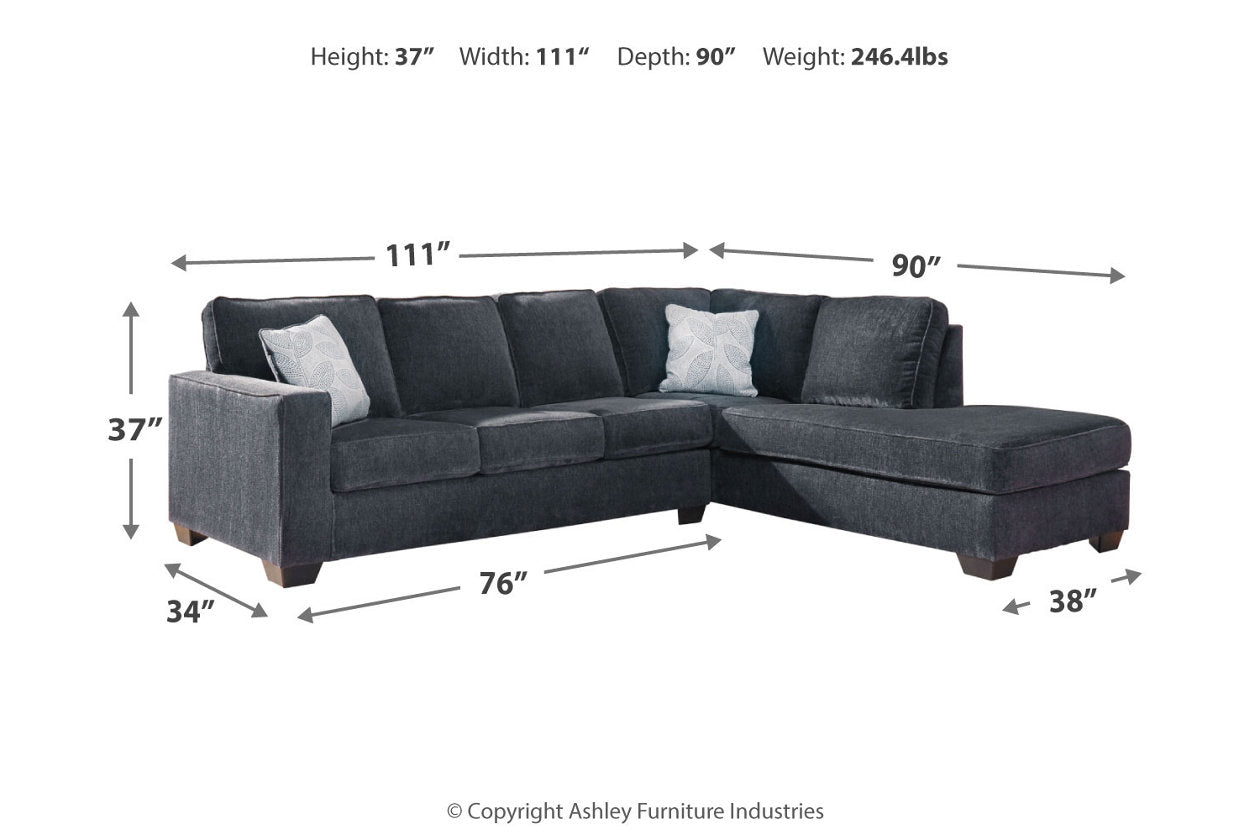 Altari Slate 2-Piece Sectional and Ottoman -  Ashley - Luna Furniture