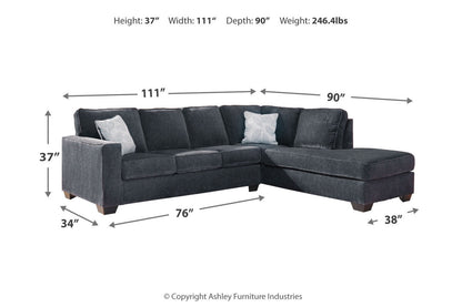 Altari Slate 2-Piece Sectional and Ottoman -  Ashley - Luna Furniture