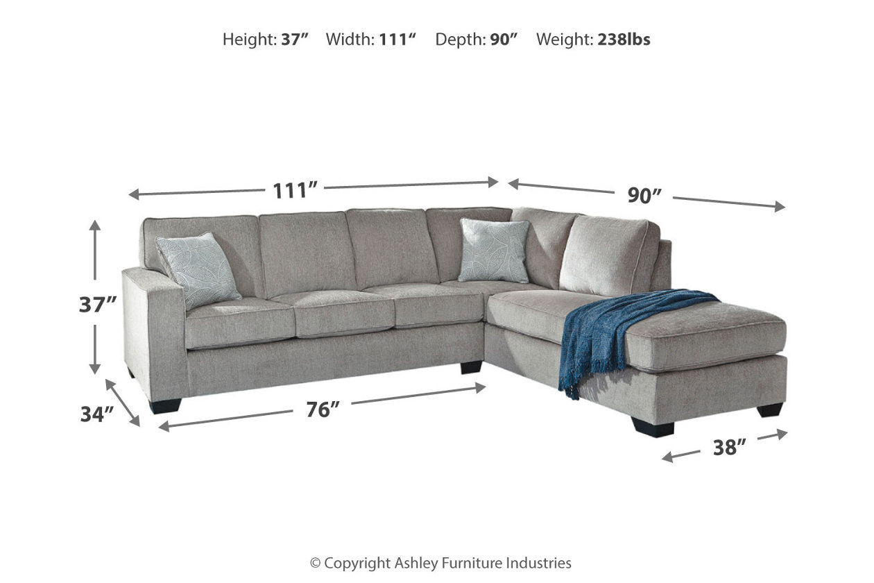 Altari Alloy 2-Piece Sleeper Sectional, Loveseat and Ottoman -  Ashley - Luna Furniture