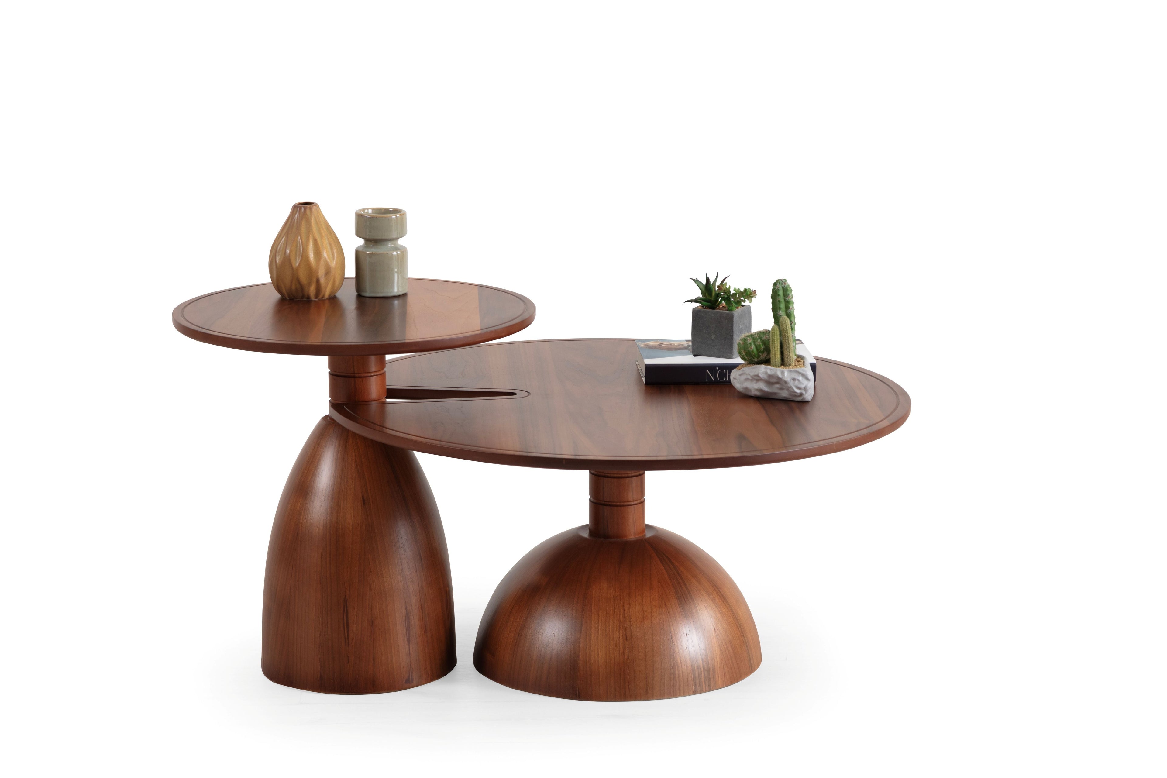 873 Walnut 2 Pc Coffee Table Set - 873WALNUT-COFSET