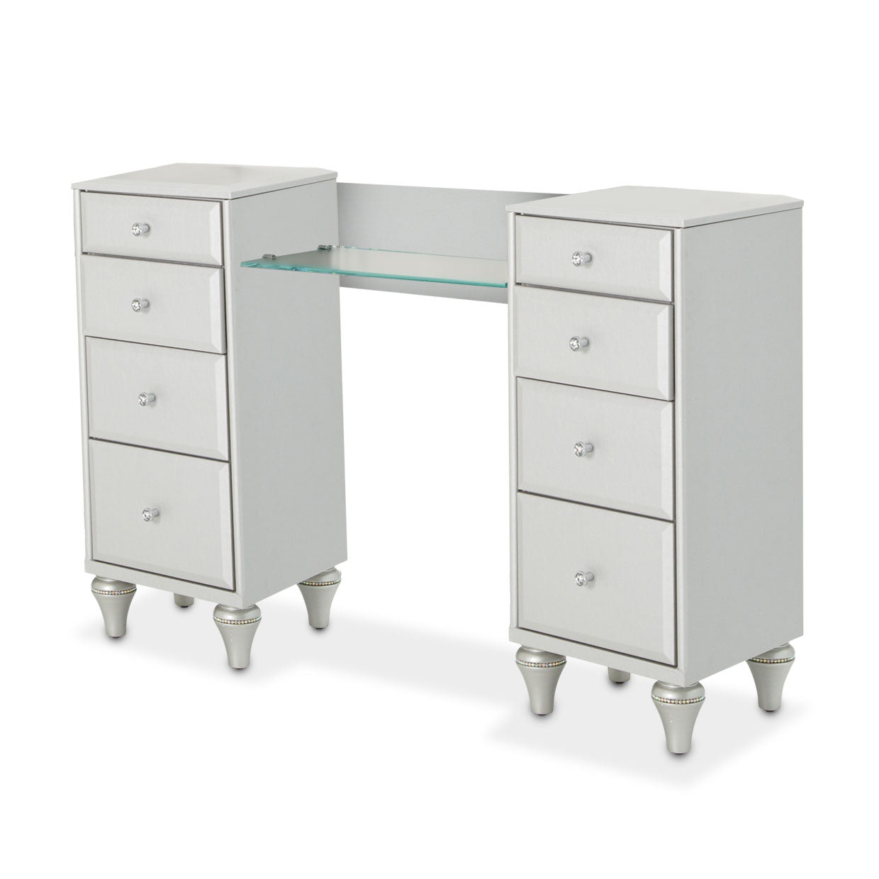 Melrose Plaza Dove Upholstered Vanity Desk