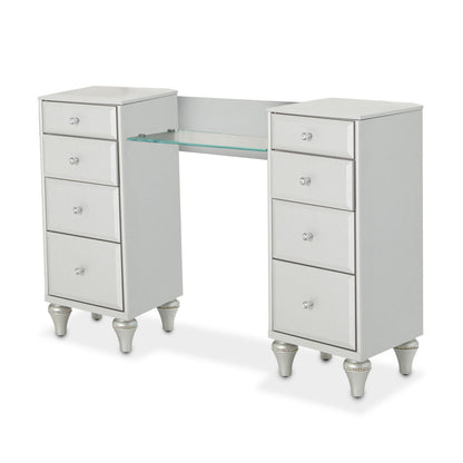 Melrose Plaza Dove Upholstered Vanity Desk