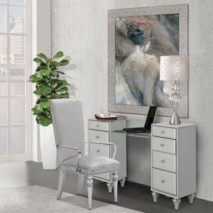 Melrose Plaza Dove Upholstered Vanity Desk