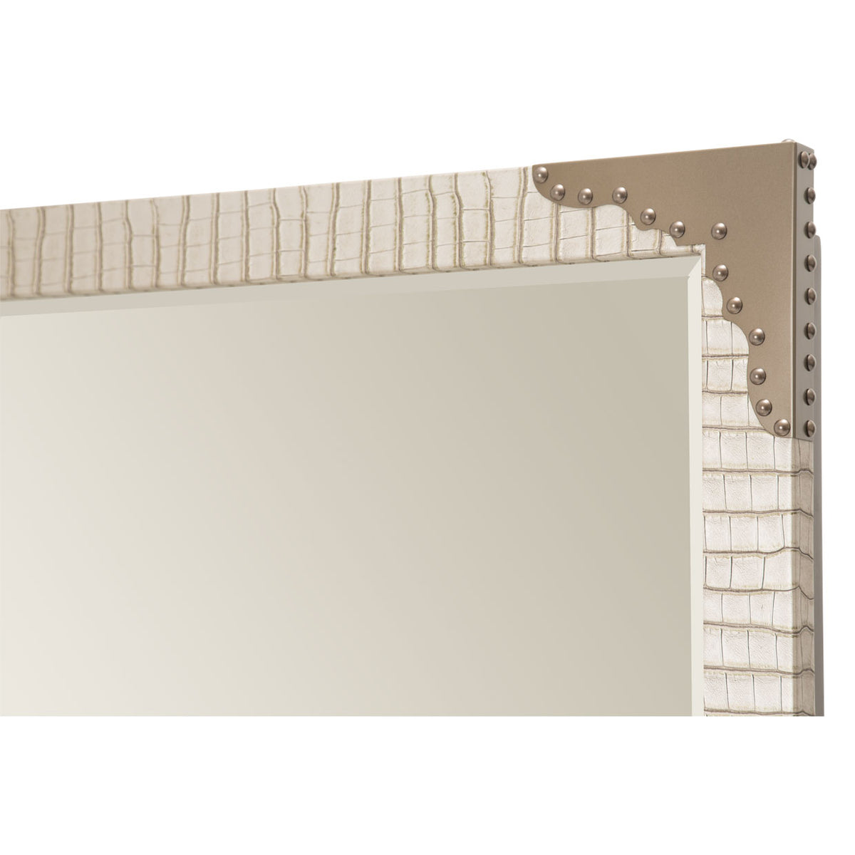 Valise Amazon Tan Gator Upholstered Wall Mirror