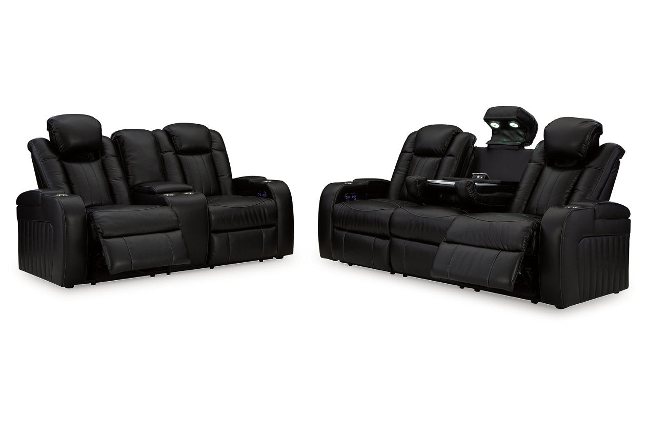 Caveman Den Midnight Power Reclining Living Room Set -  Ashley - Luna Furniture