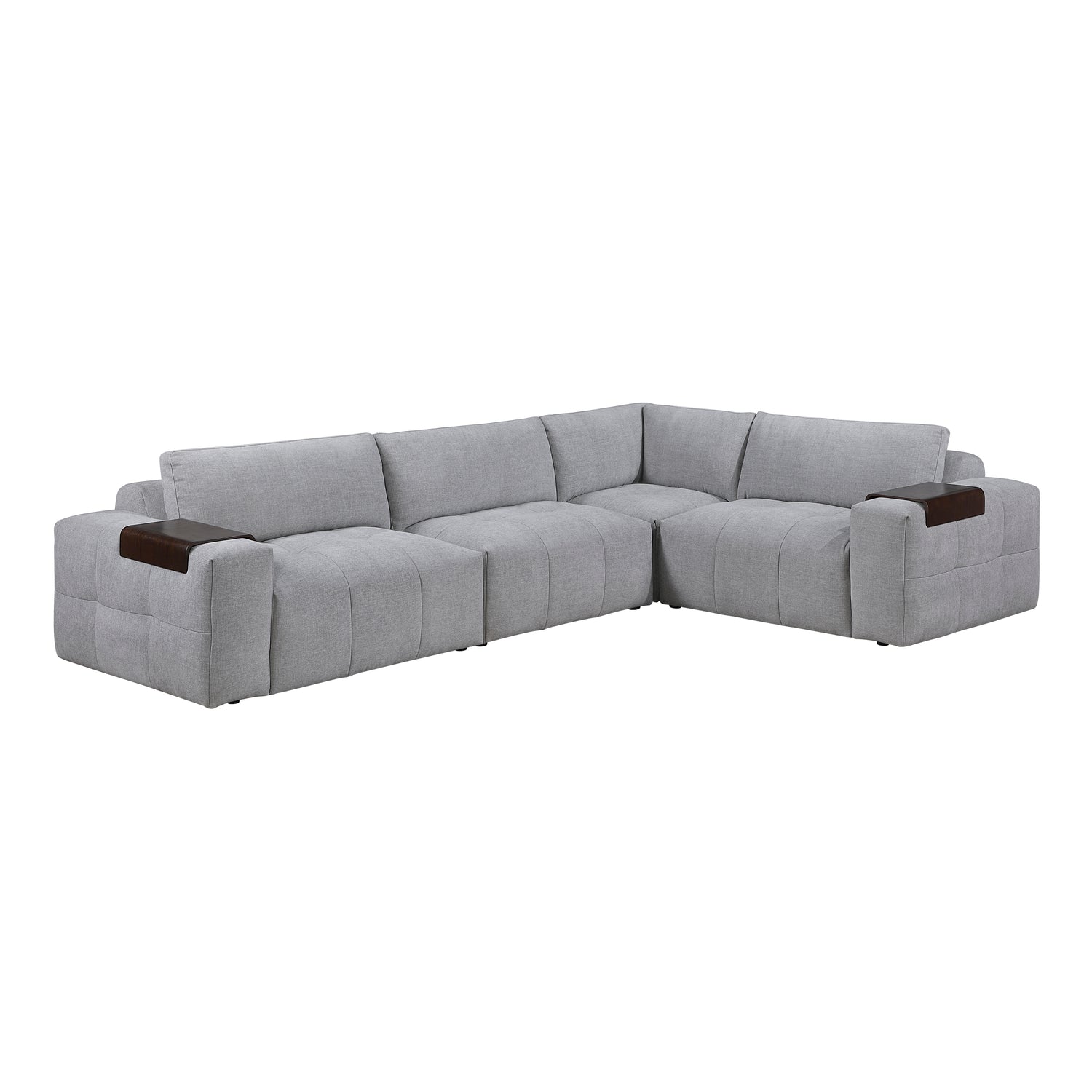 9155GY*41L1R (4)4-Piece Modular Sectional - 9155GY*41L1R
