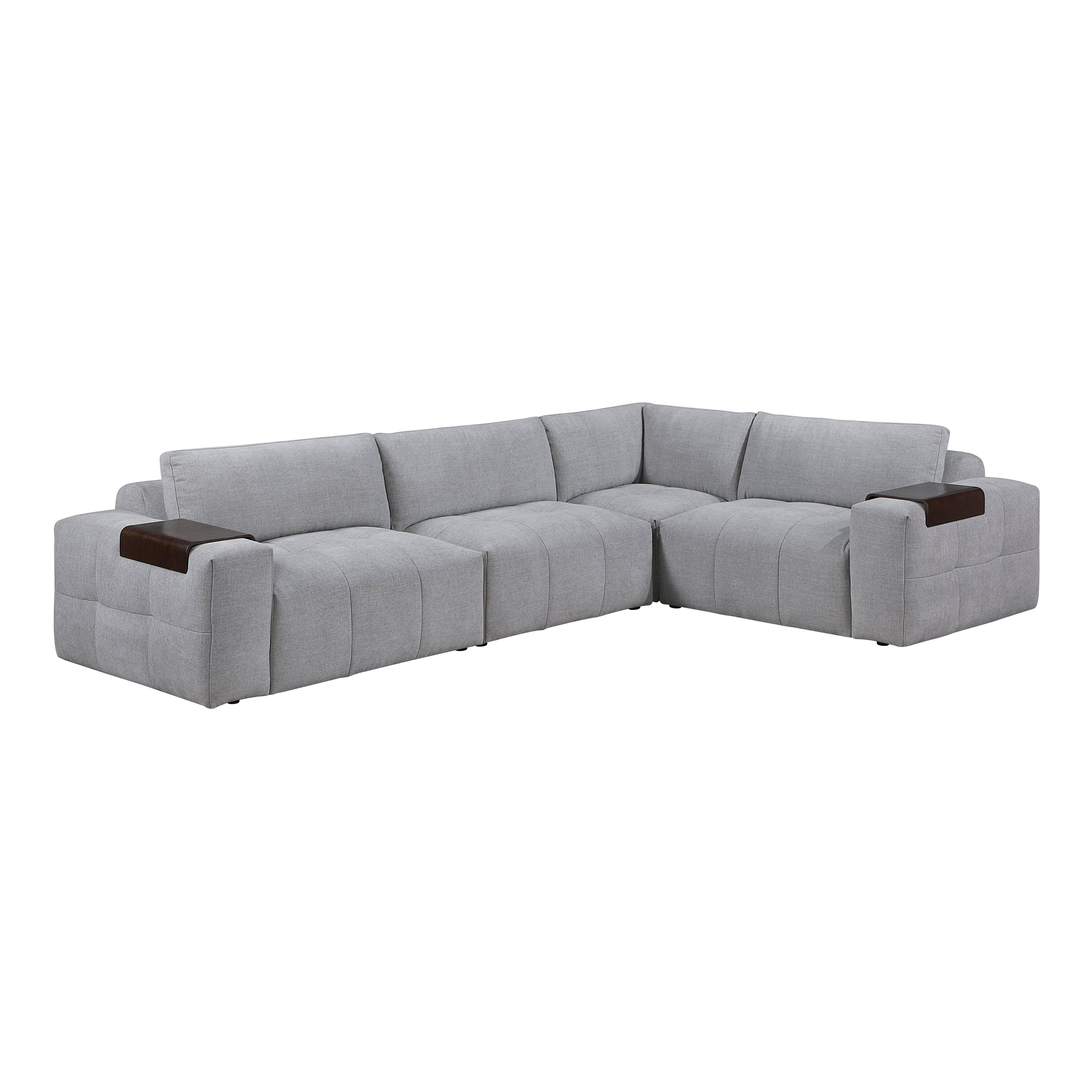 9155GY*41L1R (4)4-Piece Modular Sectional - 9155GY*41L1R
