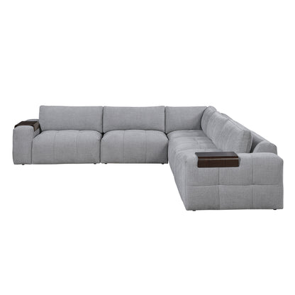 9155GY*51L1R (5)5-Piece Modular Sectional - 9155GY*51L1R
