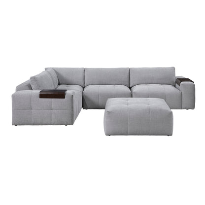 9155GY*51L1ROT (5)5-Piece Modular Sectional with Ottoman - 9155GY*51L1ROT
