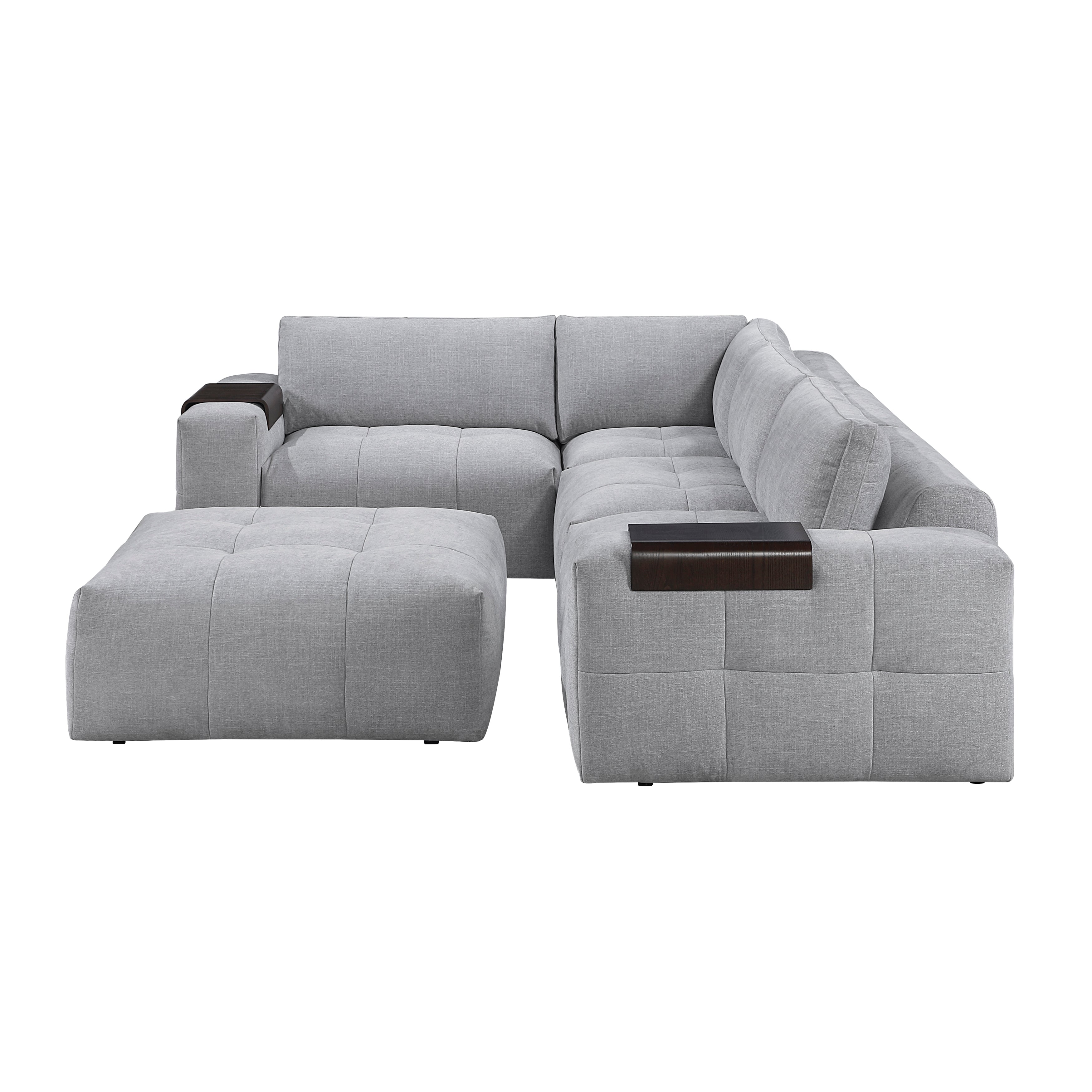 9155GY*51L1ROT (5)5-Piece Modular Sectional with Ottoman - 9155GY*51L1ROT