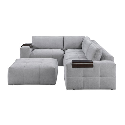 9155GY*51L1ROT (5)5-Piece Modular Sectional with Ottoman - 9155GY*51L1ROT