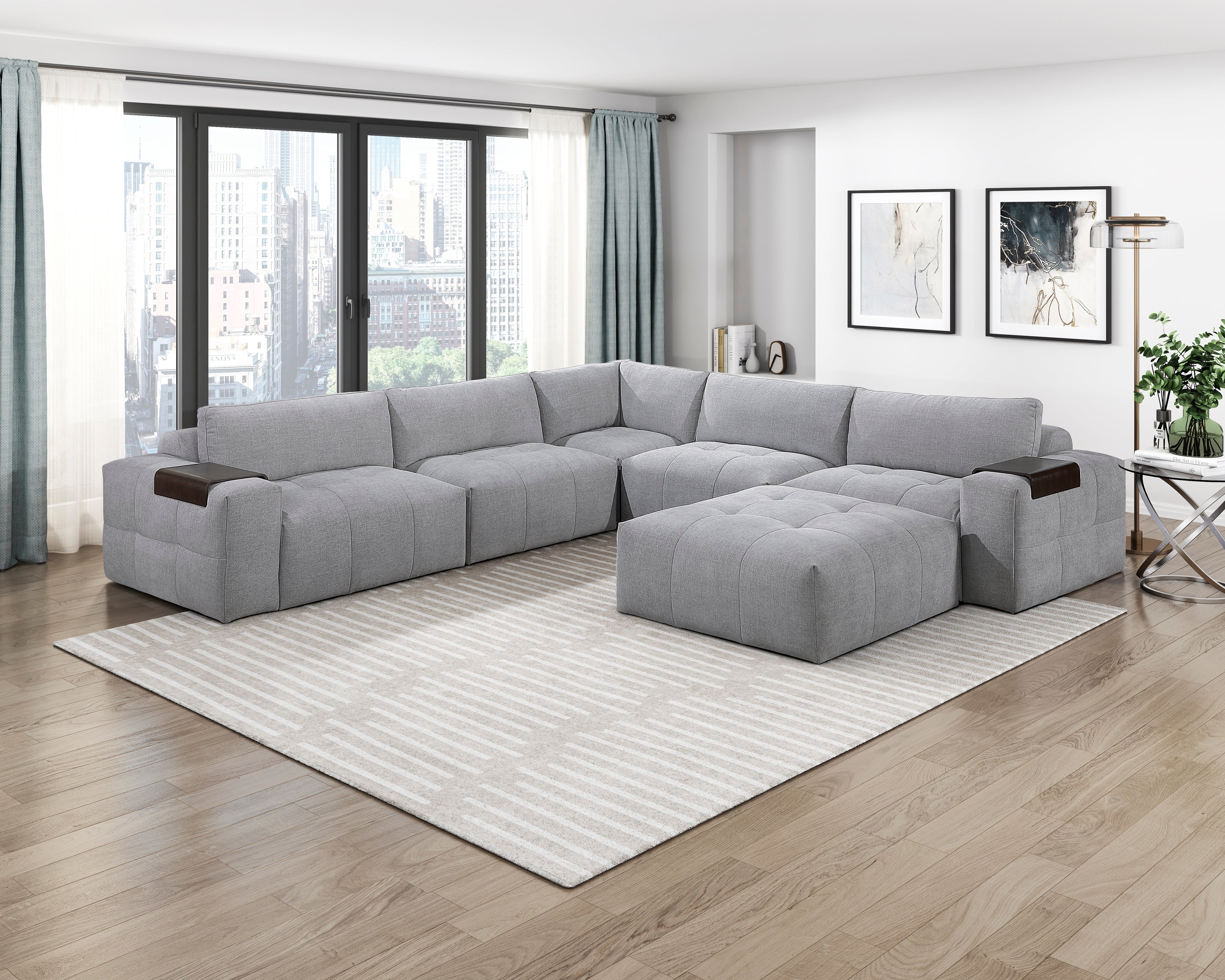 9155GY-AC Armless Chair - 9155GY-AC