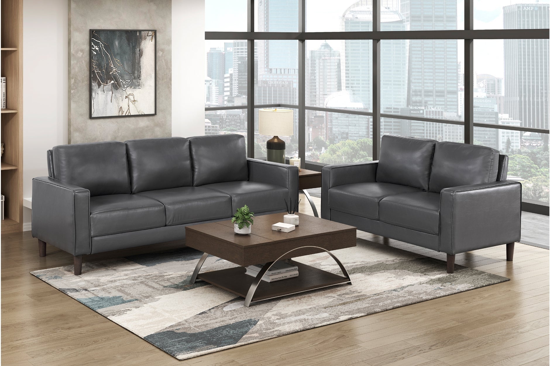 Malcolm Dark Gray Living Room Set from Homelegance - Luna Furniture