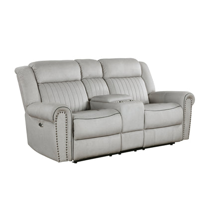 9204MT-2PW Power Double Reclining Love Seat with Center Console - 9204MT-2PW