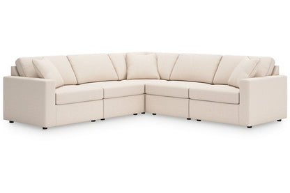 Modmax Oyster 5-Piece Sectional and Swivel Glider Recliner -   - Luna Furniture