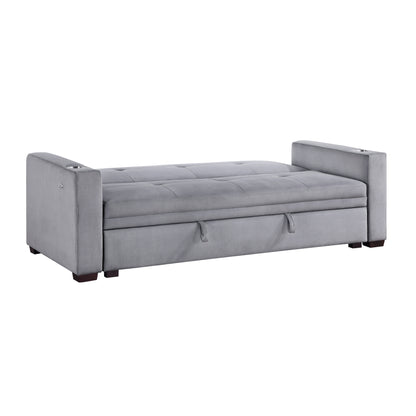 9258 Convertible Sofa with Hidden Storage, Cup Holders and Charging Ports - 9258