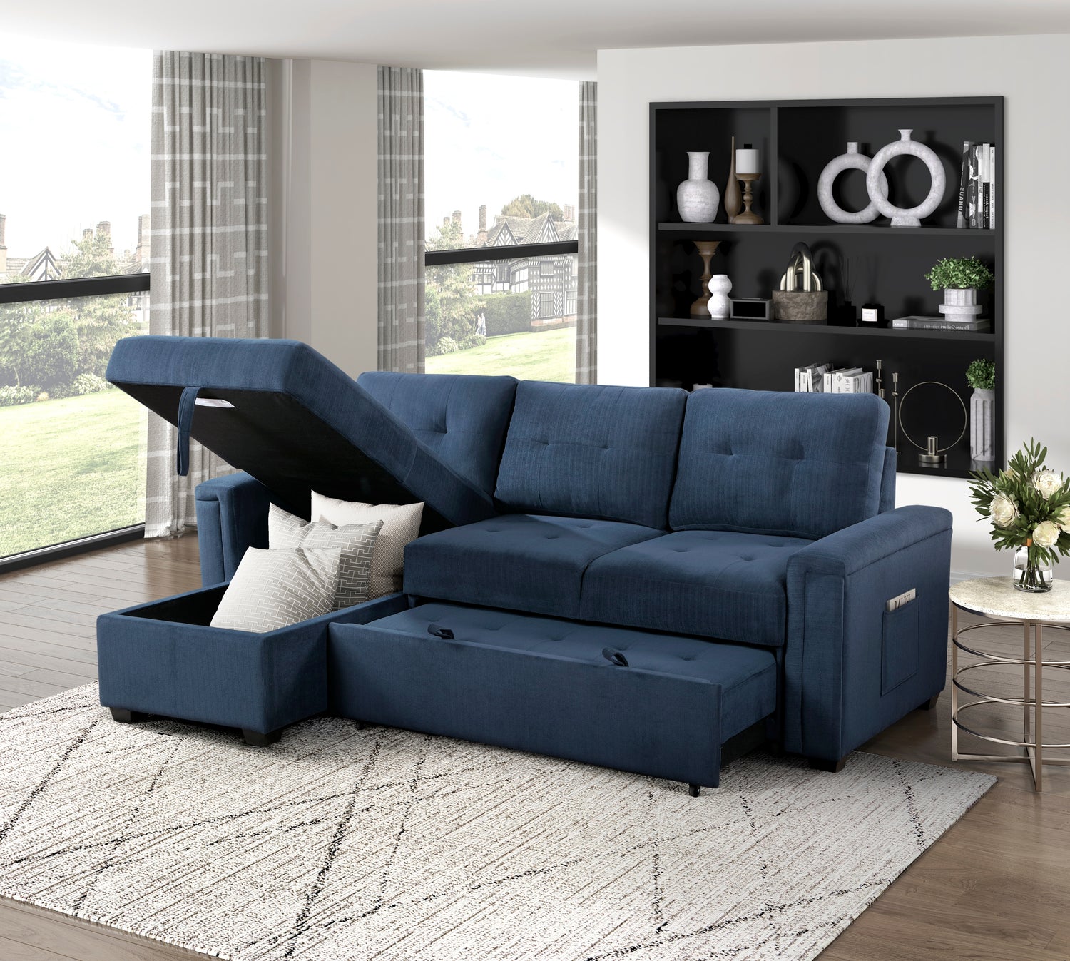 9259*SC (2)Reversible Sectional with Hidden Storage and Pull-out Bed - 9259*SC