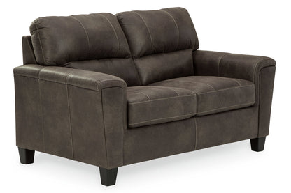 Navi Smoke Sofa, Loveseat and Recliner -  Ashley - Luna Furniture